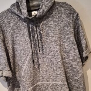 Adidas Men's Gray Short Sleeve Hoodie